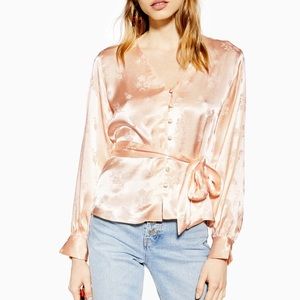 TOP SHOP FLORAL JACQUARD SATIN TOP BRAND NEW US 6